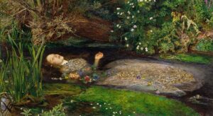 Young woman floating in stream